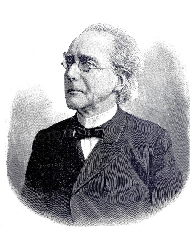 Ernst Curtius (born 2 September 1814 in Lübeck, died 11 July 1896 in Berlin) was a German classical archaeologist and ancient historian, authentic, digitally restored reproduction from a 19th century original, exact date of depiction unknown, Historic