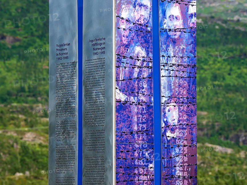 World war II memorial, yugoslavian prisoners in Norway, near Bjørnfjell railway station at road E10, Norway