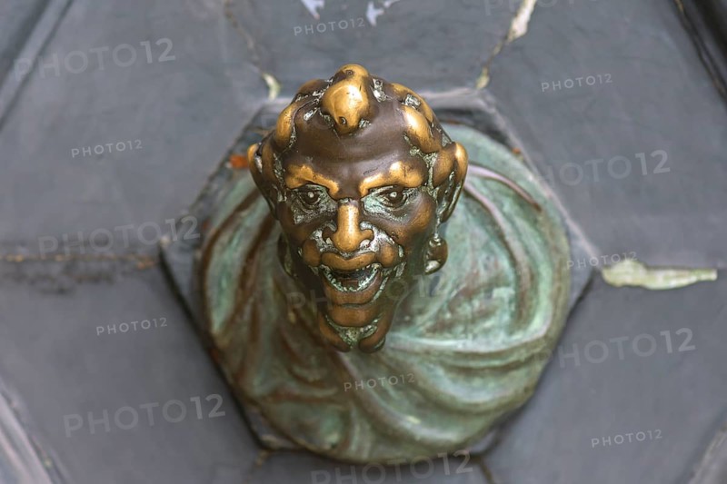 Male head as doorknob, Venice, Veneto, Italy