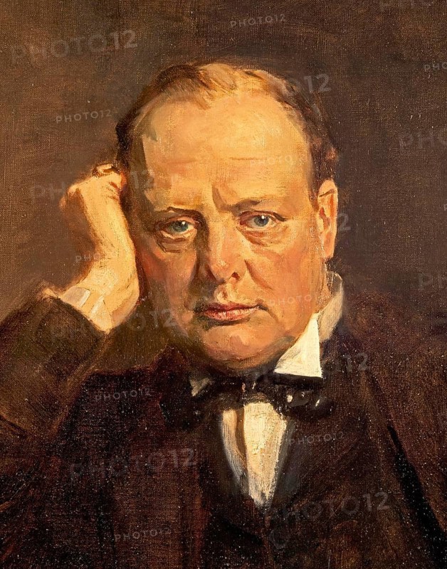 Winston Churchill, important statesman, particularly during the Second World War. Prime Minister, politician, writer and Nobel Prize winner for literature. Portrait study by James Guthrie 1920, Great Britain Contemporary history, historical