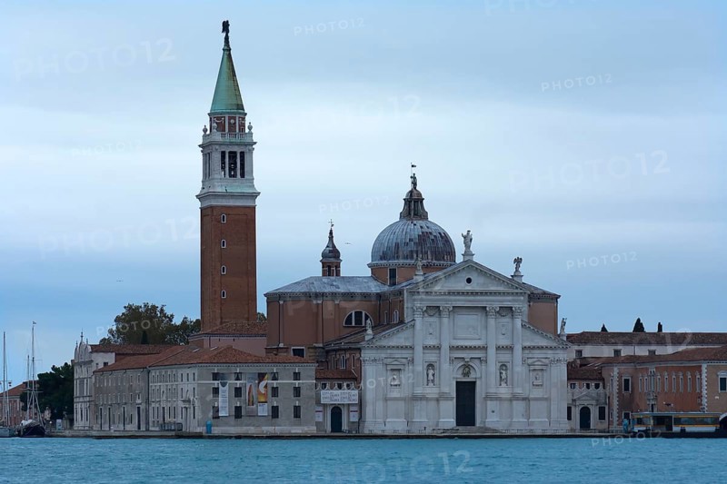View of the church of San Giorgio Maggiore on the island of S.Giorgio Maggiore, Venice, Veneto, Italy