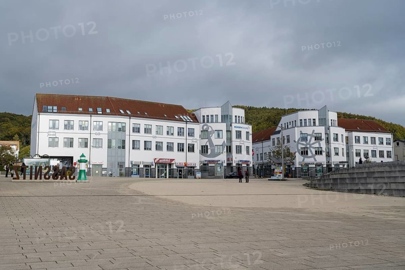 Commercial building in the city center, Sassnitz, Rügen, island, Baltic Sea, Mecklenburg-Western Pomerania, Germany