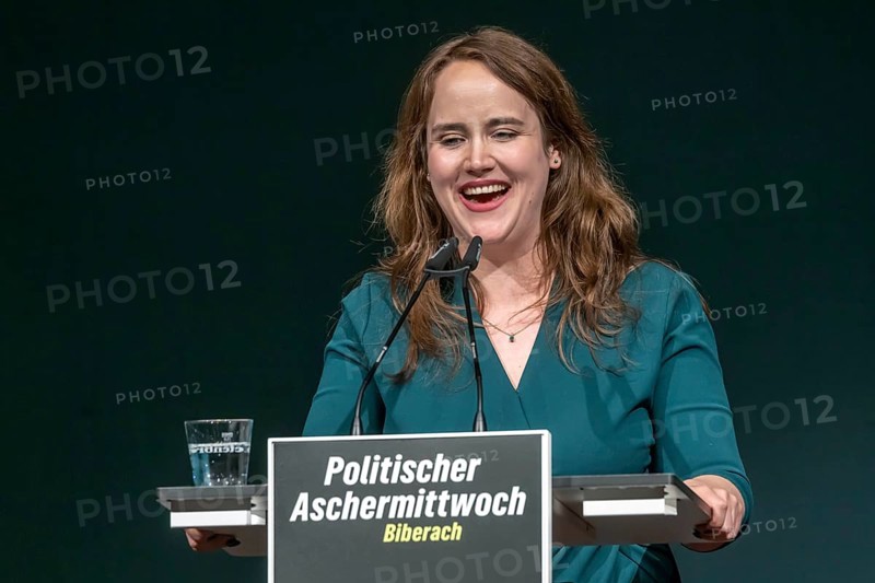 Ricarda Lang. Political Ash Wednesday of the Green Party in Biberach. Biberach, Baden-Württemberg, Germany
