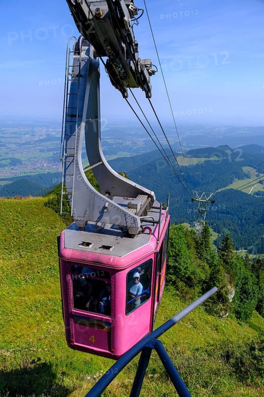 Hochfellnbahn, Gondel, am Hochfelln, Bergen, Chiemgau, Upper Bavaria, Bavaria, Germany