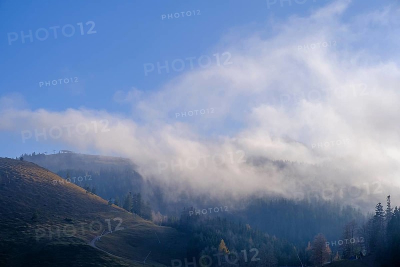 Clouds and fog, am Sudelfeld, Upper Bavaria, Bavaria, Germany