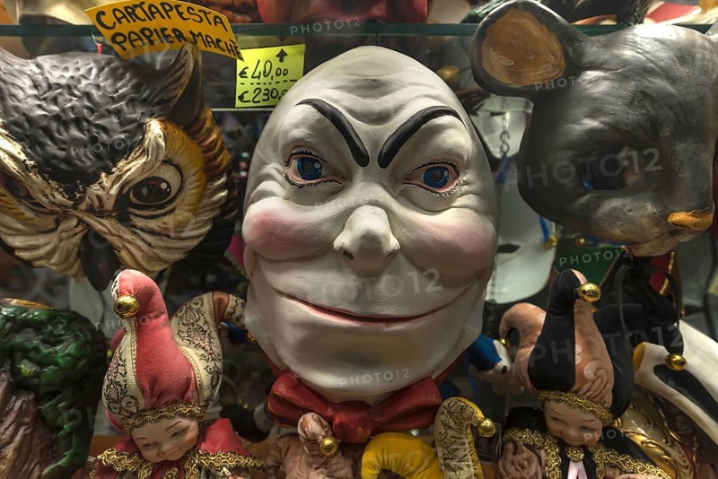 Mask in a shop window, Venice, Veneto, Italy