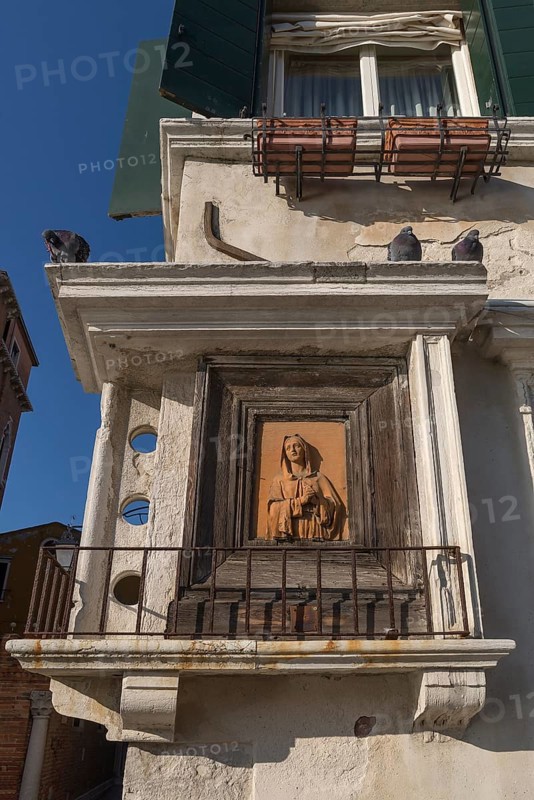 Adoration of Mary at a residential building, Venice, Veneto, Italy