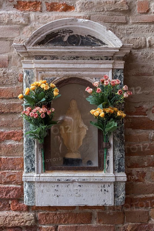 Adoration of Mary at a residential building, Venice, Veneto, Italy