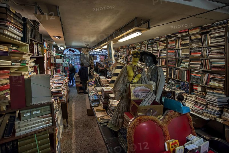Bookstore in the old town, Venice, Veneto, Italy