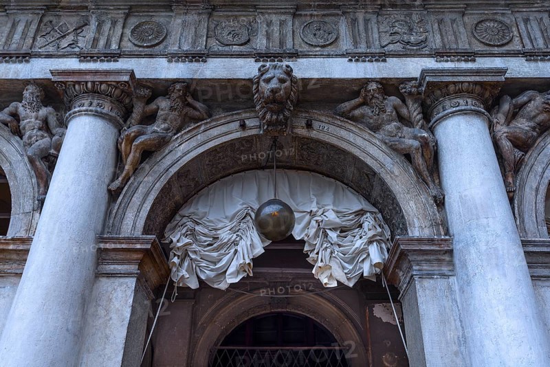 Detailed view of the arcades of the Old Procuration, 16th century, Venice, Veneto, Italy