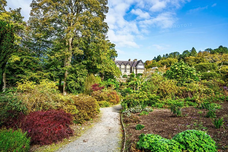 The color of autumn in Bodnant House and Garden, Conwy River, Colwyn Bay, Conwy, Wales, United Kingdom