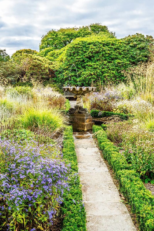 The color of autumn in Bodnant House and Garden, Conwy River, Colwyn Bay, Conwy, Wales, United Kingdom