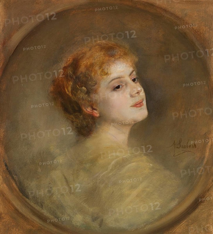 Painting, Reproduction of the painting, Work of art, Historical, Franz Seraph Lenbach, since 1882 Knight of Lenbach (born 13 December 1836 in Schrobenhausen, died 6 May 1904 in Munich), German painter, Munich painter prince, here his work:, Lily von Poschinger (1896), Portrait of a woman with soft colours and gentle smile