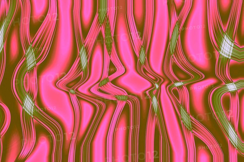 A vibrant abstract pattern with pink and green wavy lines, creating a dynamic visual effect. Perfect for backgrounds