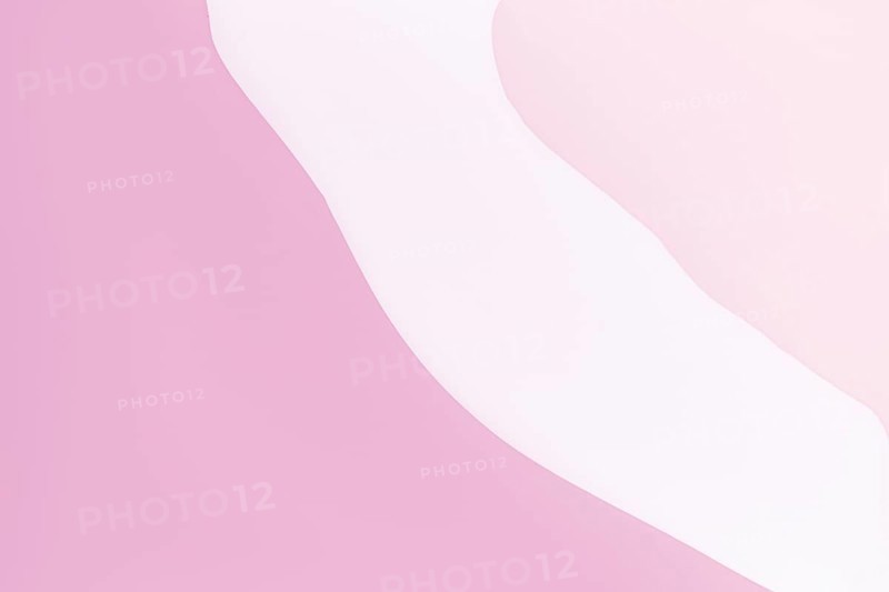 A minimalist abstract background featuring soft acrylic paint pink and white hues with flowing curves. Ideal for designs requiring a gentle and soothing aesthetic