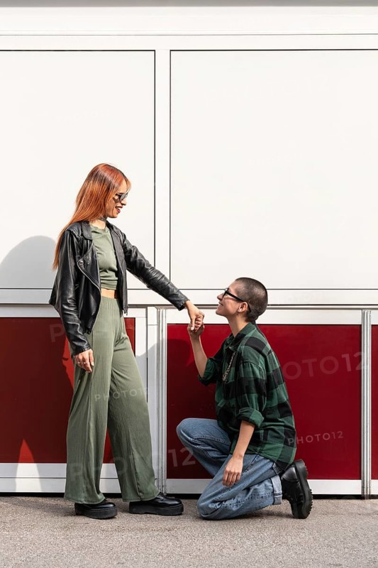 Colombian lesbian couple embraces love and diversity. They represent LGBTQIA+ unity, showcasing respect, equality, and liberty. Celebrating identity and same-sex affection