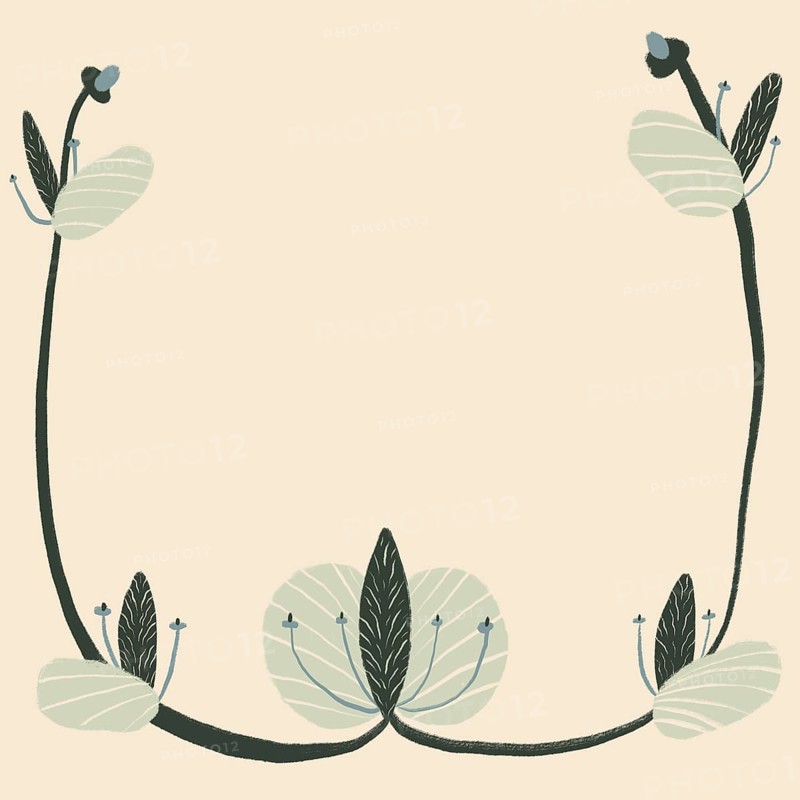 A serene and artistic illustration of stylized flowers with delicate lines in a tranquil pastel color palette