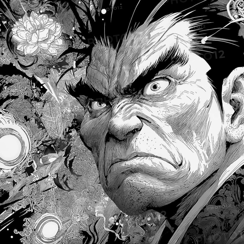 Free modern illustration of the Frankenstein creature, AI generated