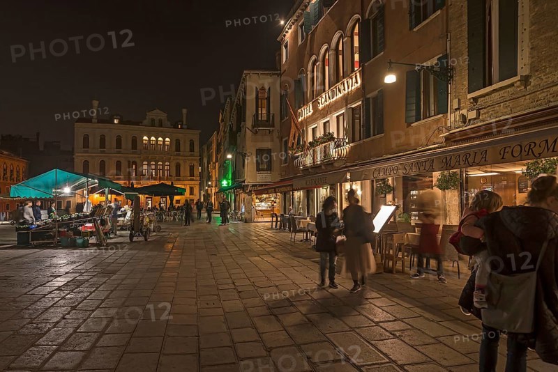 Night scene at Campo Santa Maria Formosa, Venice, Veneto, Italy