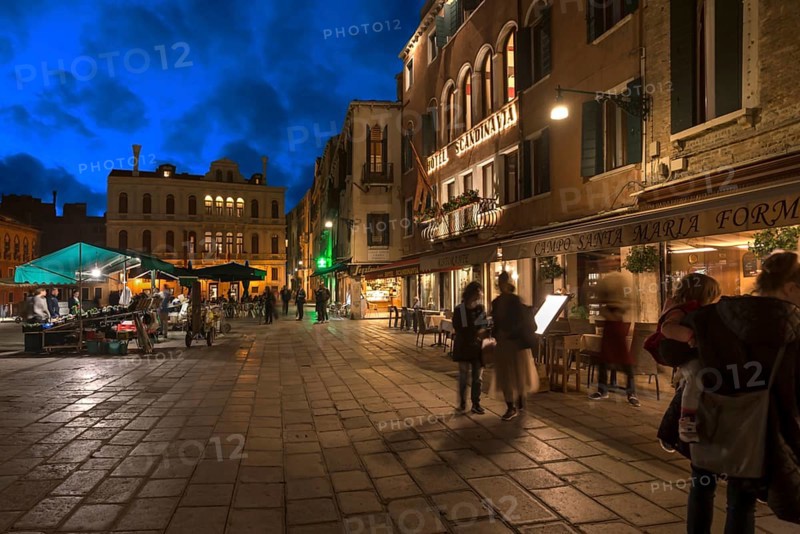 Night scene at Campo Santa Maria Formosa, Venice, Veneto, Italy
