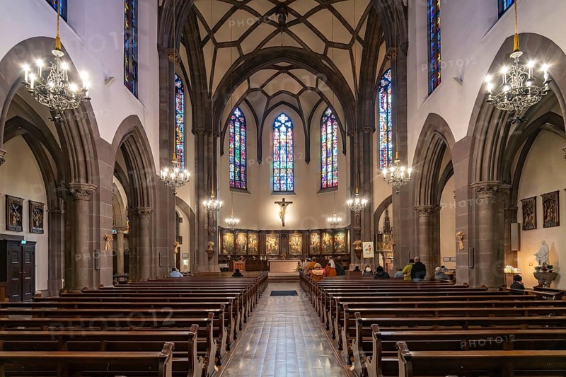Interior of Saint-Pierre-le-Vieux church in Strasbourg, Alsace, France