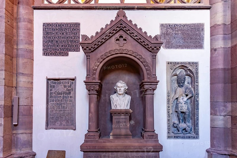 Bust of Johann Friedrich Bruch in the Lutheran St. Thomas Church or Église Saint-Thomas), Strasbourg, Alsace, France