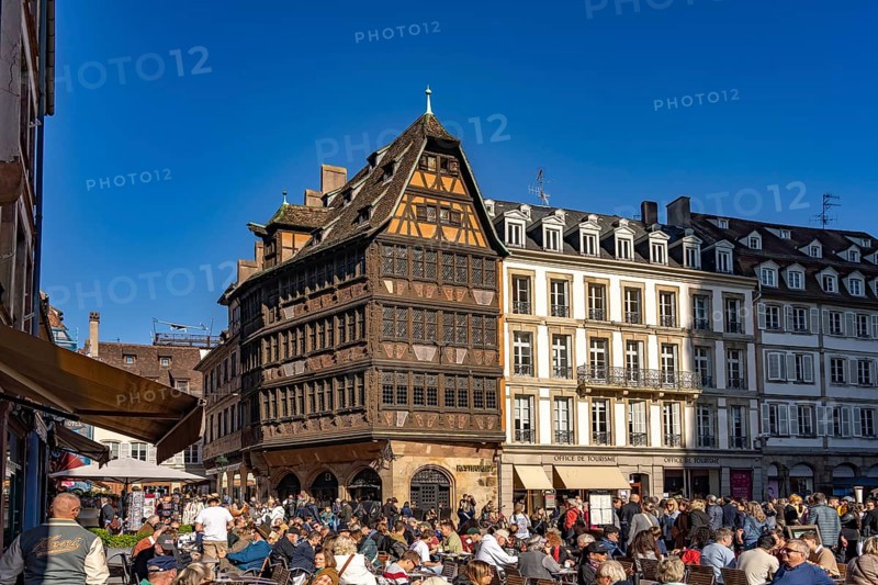 Kammerzell House and Restaurants on Pl. de la Cathédrale Square in Strasbourg, Alsace, France