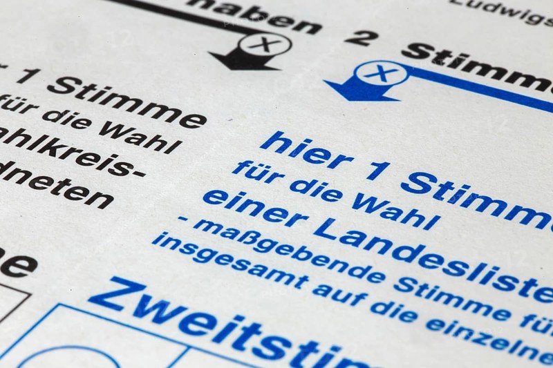 Symbolic picture of state elections: close-up of a ballot paper