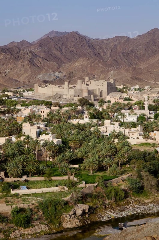 Bahla Fort, Bahla, Oman. May 26th 2014 Mountain valley view of Bhala Fort, Oman