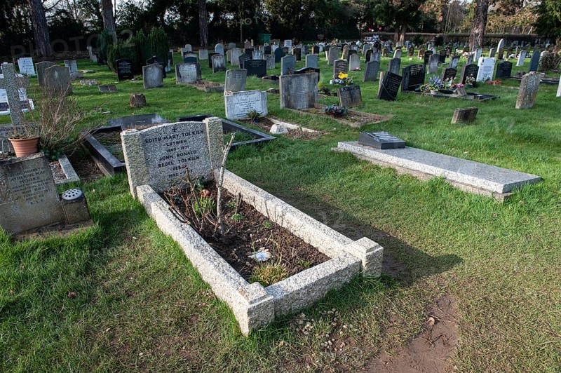 Oxford, England, UK. February 7th 2020 The final resting place of John Ronald Reuel Tolkien (1892–1973) and Edith Mary Tolkien (1889-1971)