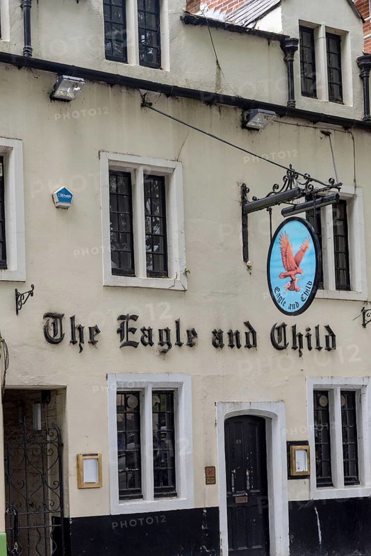 Oxford, England. July 25th 2023 The Eagle and Child Pub in St. Giles, Oxford. The iconic pub was frequented by writers such as Tolkein, CS Lewis and a literary group known as the Inklings