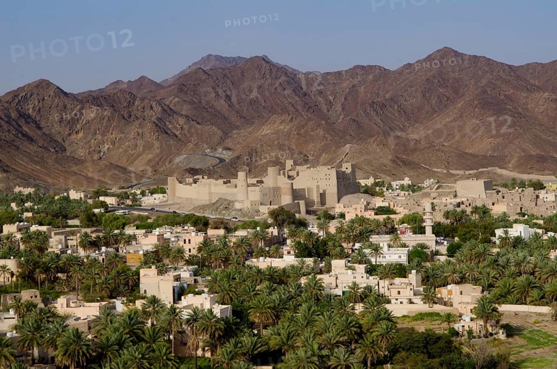 Bahla Fort, Bahla, Oman. May 26th 2014 Mountain valley view of Bhala Fort, Oman