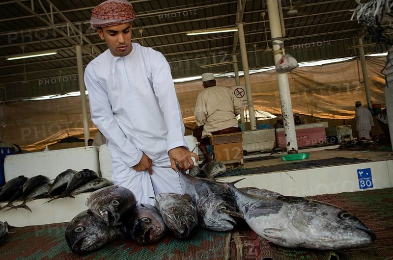 Muscat, Oman. May 26th 2014 Buying and selling inside Muscat Fish Market, Oman
