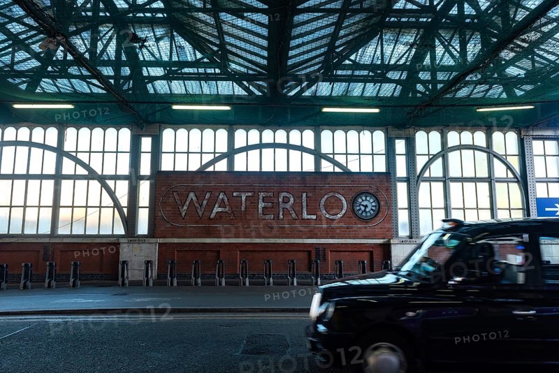 London, United Kingdom. October 10th 2023 Sign for London Waterloo Station, a busy commuter station, part of the National Rail network in the United Kingdom