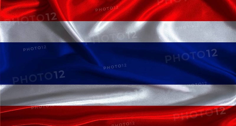 Thailand flag with cloth textured background. National flag of Thailand with realistic texture