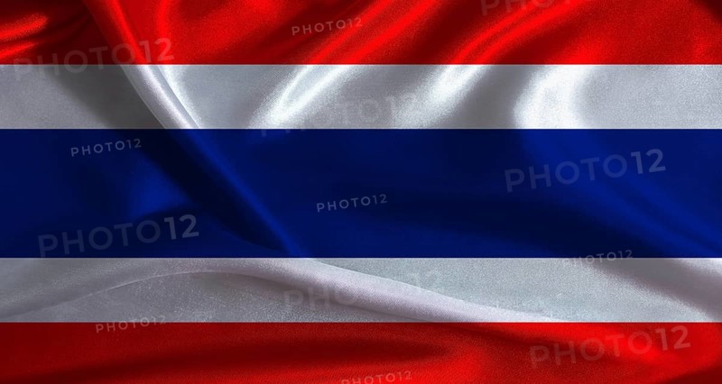 National flag of Thailand with cloth texture. Thai flag with realistic texture background
