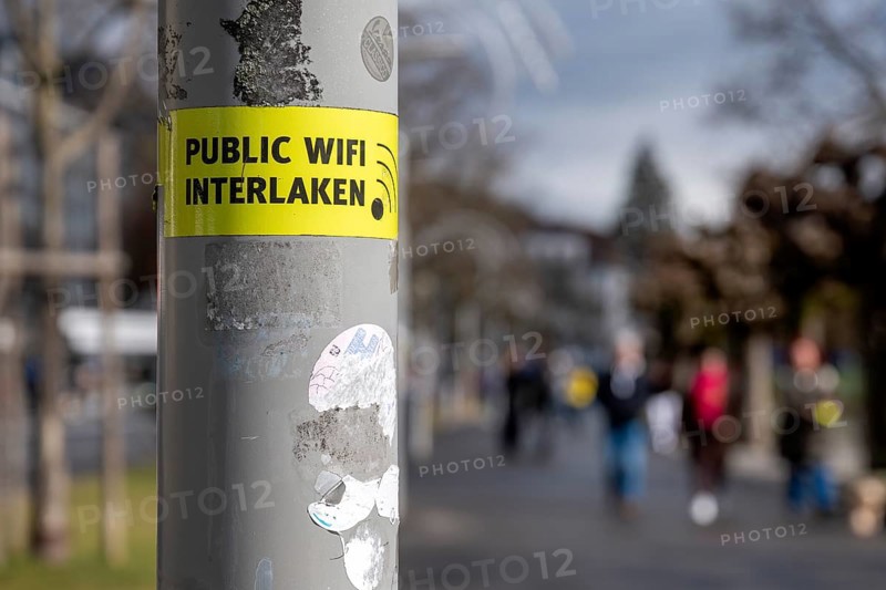 Interlaken Public WIFI sticker, Interlaken, Switzerland