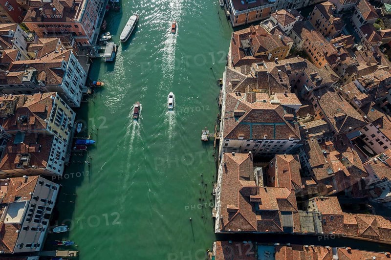 Aerial view of the Grand Canal, Venice, Veneto, Italy