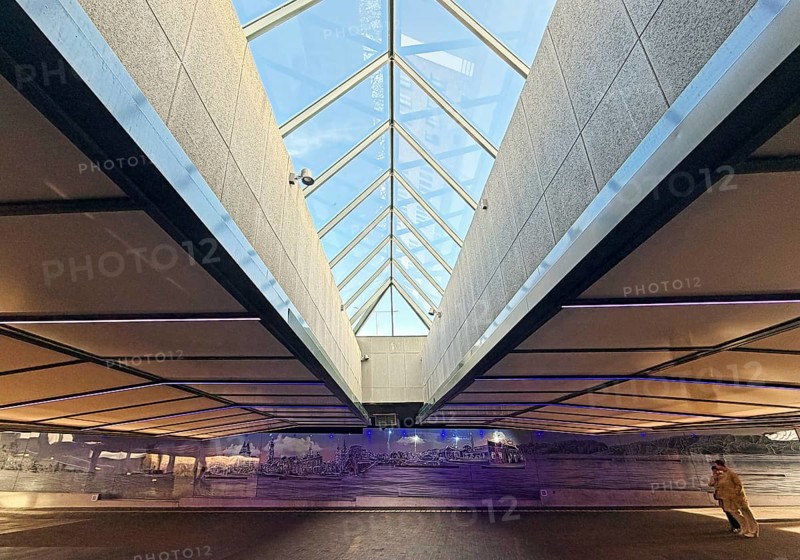 Underpass with skylight from factory outlet center to Roermond city center, Limburg province, the Netherlands