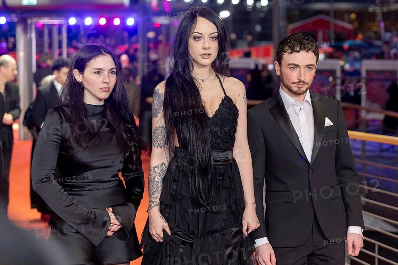 Safiya Benaddi, Alessa Savage and Caolán O'Gorman on the Red Carpet in front of the closing gala of the 76th Berlinale at the Theater am Potsdamer Platz Berlin on 21.02.2026. The 76th Berlin International Film Festival will take place from February 12 to 22, 2026