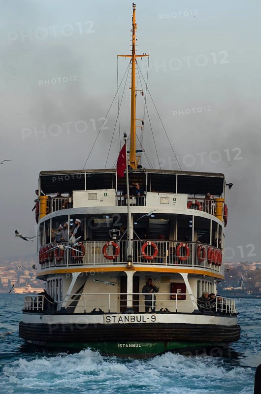 Istanbul, Turkey. December 19th 1st 2014 Inter-continental ferry on the Bosphorus, Istanbul, Turkey