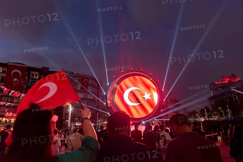 Istanbul, Turkey. October 29th 2023 Crowds in Taksim Square in Istanbul, celebrate 100th anniversary of the founding of the Republic of Turkey