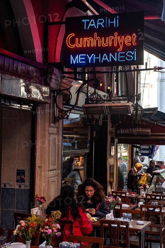 Istanbul, Turkey. November 30th 2019 Traditional Turkish Meyhane, fish restaurant at Balik Pasiji just off Istiklal street, Istanbul, Turkey