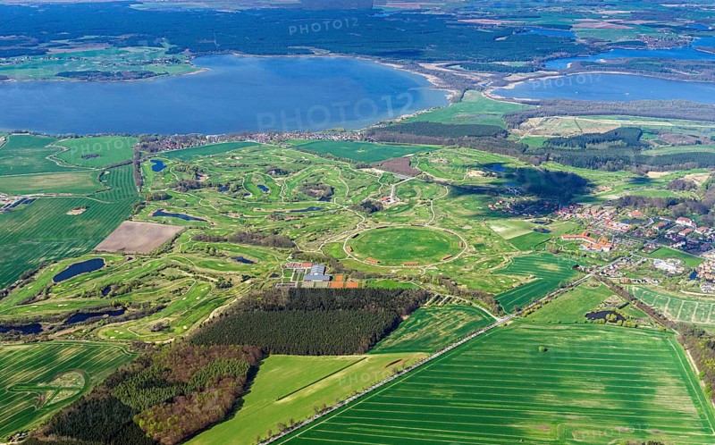 Fleesensee, golf course, lake, holiday resort, leisure complex, Göhren-Lebbin, aerial view, tourism, investment, mega, project, Mecklenburg Lake District, Mecklenburg-Western Pomerania, Germany