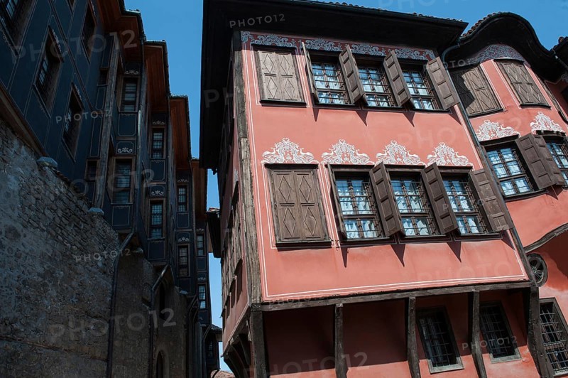 Plovdiv, Bulgaria - May 01, 2018 Historical buildings, Plovdiv Old City Bulgaria