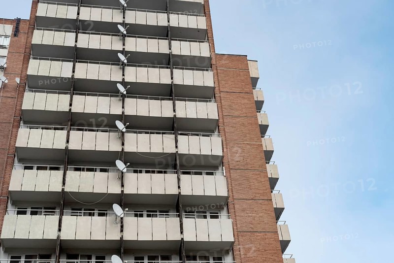 Burgas, Bulgaria. January 4th 2021 Communist style housing in the Bulgarian port city of Burgas, Bulgaria