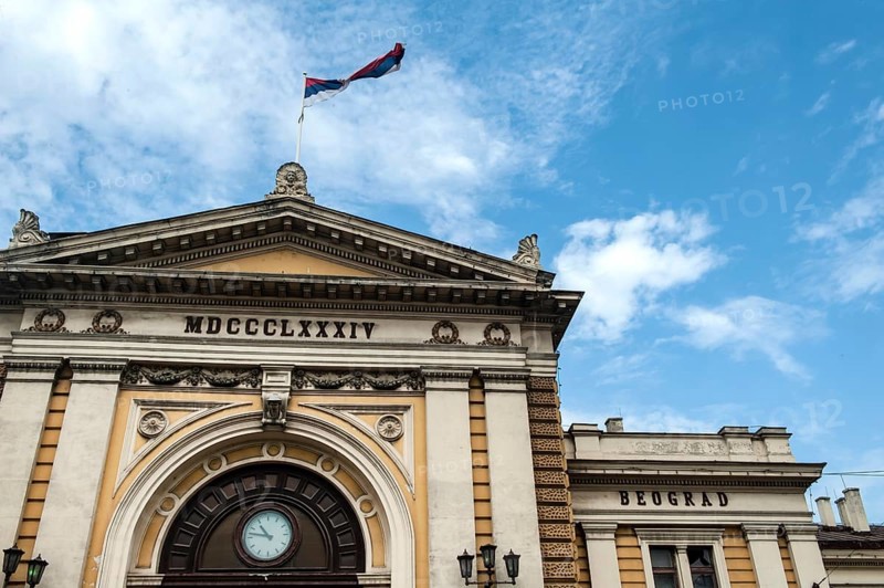 Belgrade, Serbia. July 27rd 2019 Facade of Belgrade city centre train station, Serbia. Europe