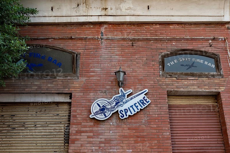 Alexandria, Egypt. December 1st 2022 Now closed once popular expat Spitfire Bar near the corniche beside the Mediterranean sea front of Alexandria, Egypt