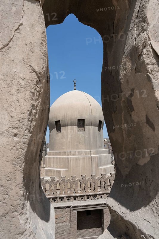 Mamluk dome of Madrasa of Sarghatmish and Nasiri Mosque complex, a UNESCO world heritage site in Islamic Cairo, Egypt