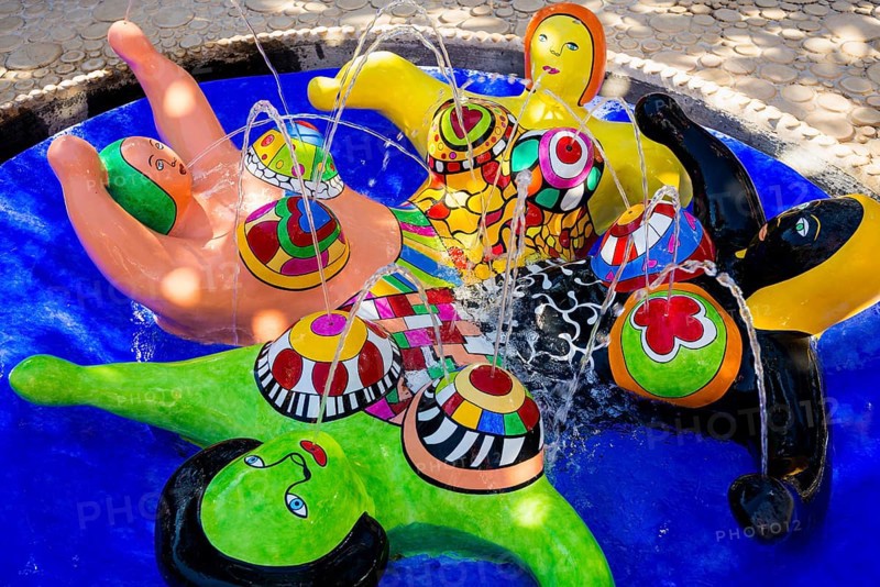 Colourful fountain, Giardino dei Tarocchi, Tarot Garden, by Niki de Saint Phalle, near Capalbio, Grosseto Province, Tuscany, Italy
